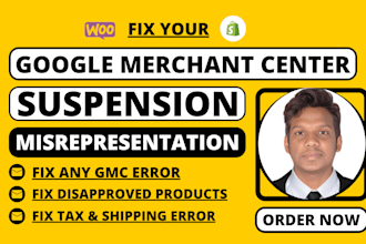 fix google merchant center suspension and misrepresentation