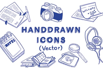 design unique handdrawn vector icons and illustrations