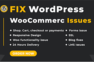 fix wordpress woocommerce bugs, responsive design website store