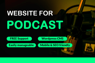 create a professional podcast website or landing page