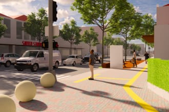 transform your street, sidewalk, corridor into 3d urban space design