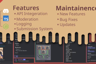 create or fix an economy, music, ai, automation discord bot