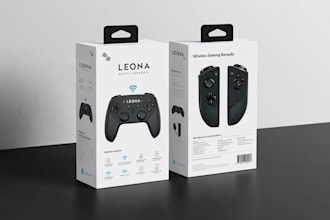 do product box packaging design with label and logo