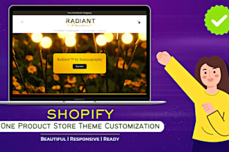 customize an aesthetic shopify one product store