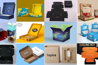 do carton box, kraft box, shipping box, mailer box packaging design