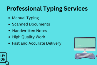 do a fast typing job, retype scanned documents