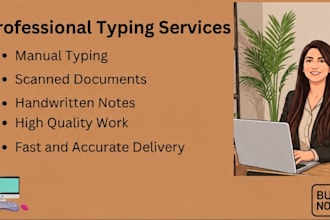 do a fast typing job, retype scanned documents