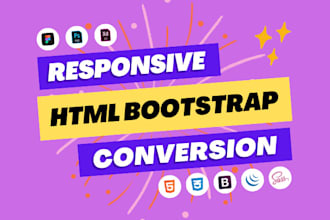 convert PSD to HTML, figma to HTML, xd to html css bootstrap responsive website