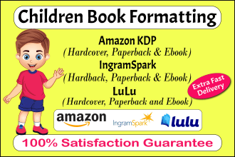 format children book for amazon KDP, ingramspark and lulu