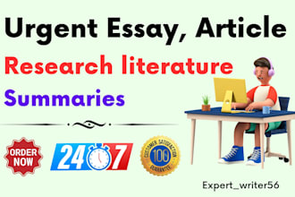 do urgent essay, article, literature research and summary