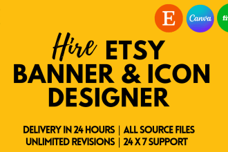 design etsy shop banner, shop icon, logo using canva