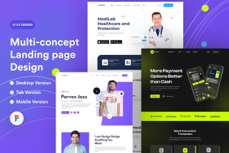 do stunning ui, homepage, website ui, web template, dashboard design in figma