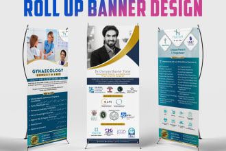 do roll up banner, retractable, billboard design