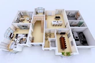 create 3d floor plans and rendering