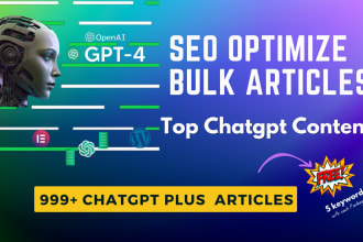 build chatgpt 4, SEO optimize website blog articles for any niche using chatgpt