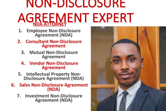 draft or review quality nda,  terms and conditions, privacy, gdpr