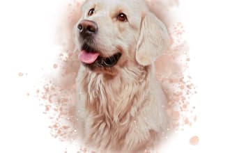 draw any pet to water color portrait