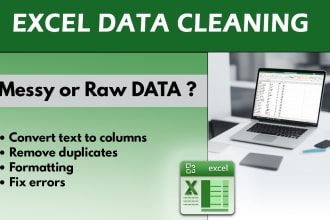 perform data cleaning on your excel spreadsheet or  CSV