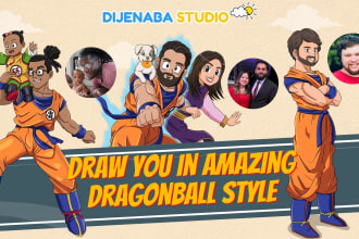 draw you or your oc in amazing dragon ball style