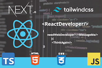 be your react, next js web application developer