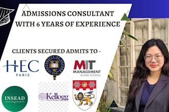 be your admissions consultant for masters and phd