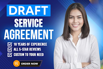 be your business lawyer and draft service agreement