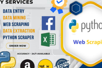 do web scraping, data entry, web research, data collection, and web scraper