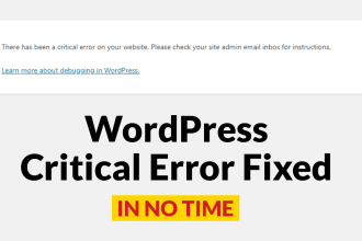 fix wordpress critical error within less than 1 hour