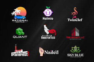 create trendy flat 3d logo design for your business