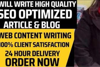 do SEO article writing, blog post writing or content writing