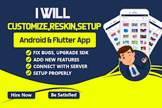 customize, setup, reskin android app or codecanyon project