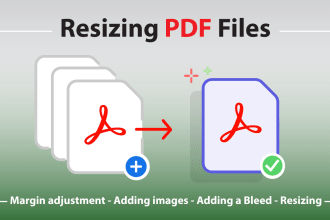 resize and fix the PDF files, and add the bleed
