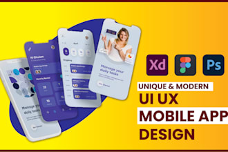 do UI UX in adobe xd for mobile apps with prototype in 5 days