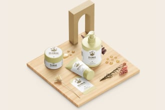 design 6 cosmetic 3d modeling and texturing, skin care, beauty mockups