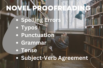 do proofreading all types of novels, superfast