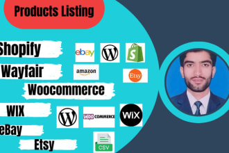 bulk import and export products on shopify, woocommerce, etsy, ebay, wayfair,wix