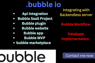 build nocode saas app, mvp api bubble plugin bubbleapp webhook, workflow, data