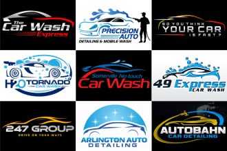 create auto dealership, car detailing, and car wash logo
