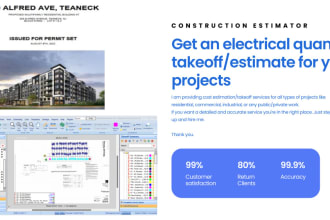 do electrical and low voltage quantity takeoff and estimate