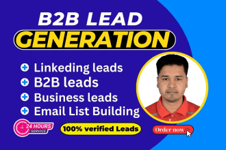 provide b2b lead generation valid email list building for linkeding