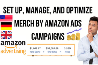 set up, manage, and optimize merch by amazon ppc campaigns