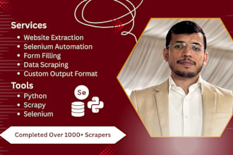 do web scraping data extraction using python scrapy selenium