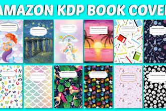 composition notebook cover design of any niche for kdp