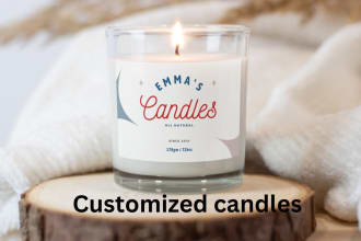 do editable candle label designs and product labels