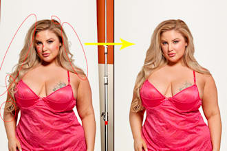 remove flyaway hairs, stray hairs ,blemishes, extend background