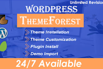 make themeforest wordpress theme installation, customization and demo set