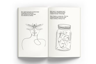 illustrate minimal line art for your poetry book