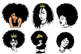 do african american character and black and white t shirt design