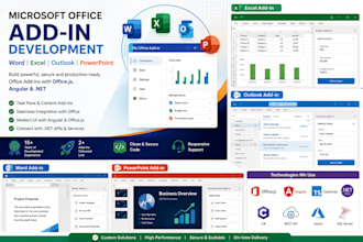 develop microsoft addin and office addin, word addin excel addin