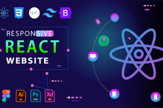 build responsive website by react js figma to react tailwind bootstrap